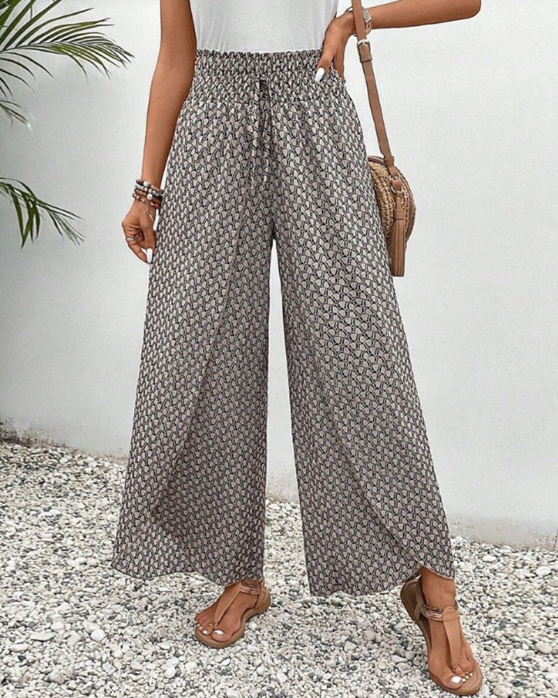 Elegant Floral Women's Wide Leg Pants - ModishWorld