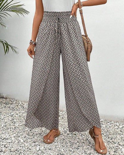 Elegant Floral Women's Wide Leg Pants - ModishWorld