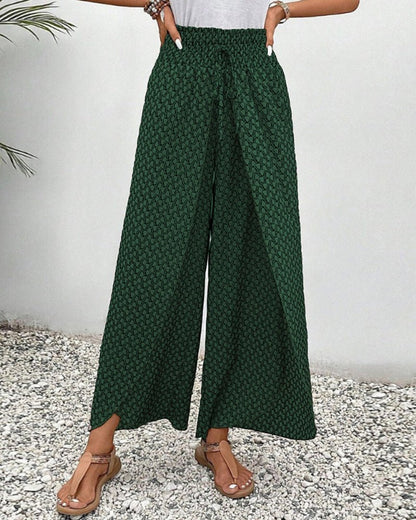 Elegant Floral Women's Wide Leg Pants