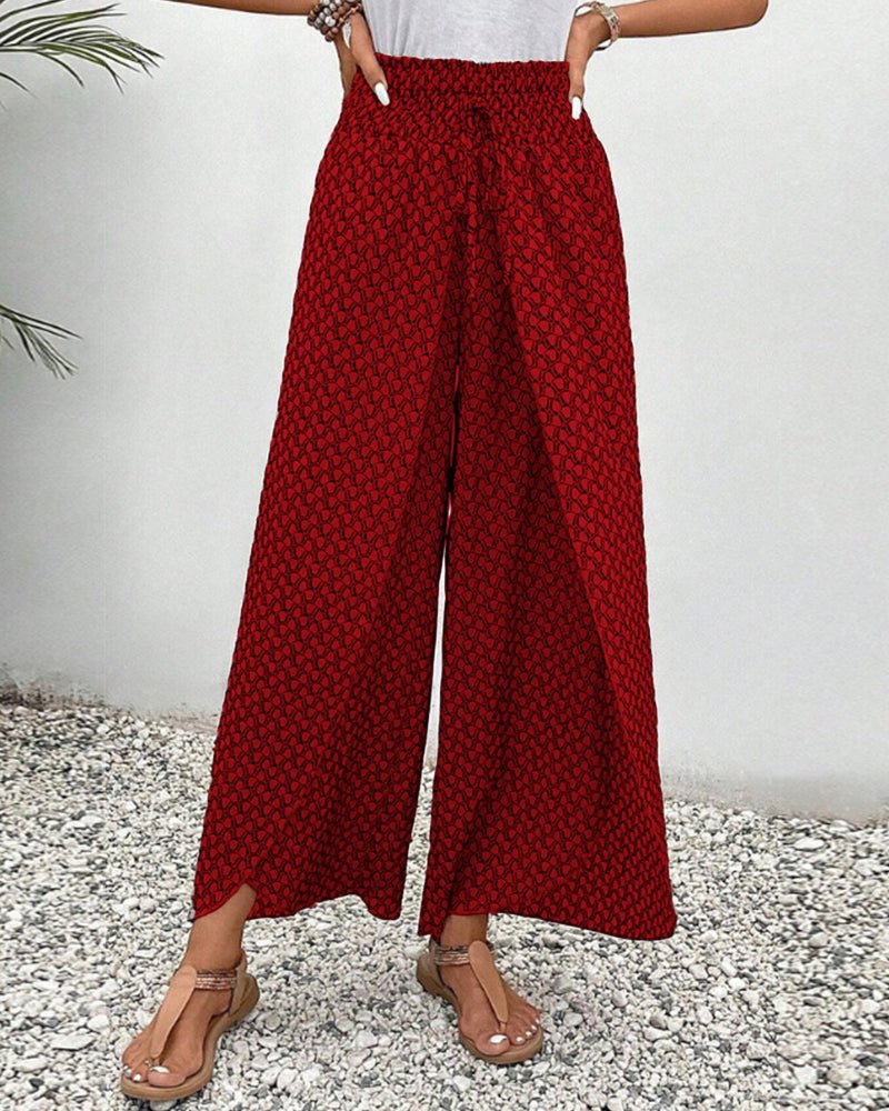 Elegant Floral Women's Wide Leg Pants