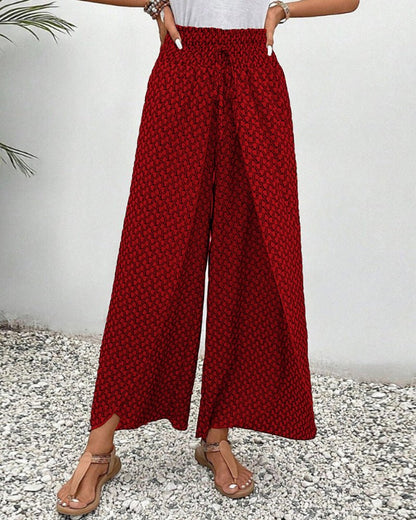 Elegant Floral Women's Wide Leg Pants