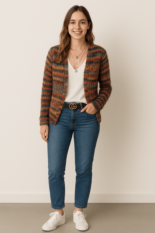 Colorful Women's Knitted Cardigan Sweater - ModishWorld