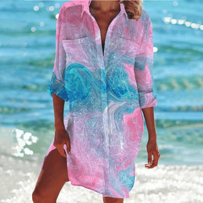 Stylish Floral Women's Shirt Dress