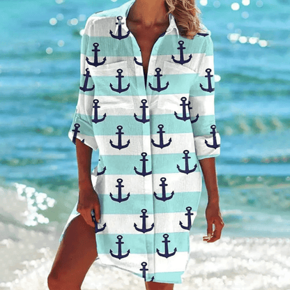Stylish Floral Women's Shirt Dress