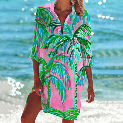 Stylish Floral Women's Shirt Dress