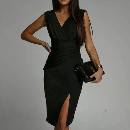 Fashionable Women's Dress with High Slit