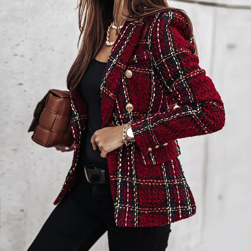 Timeless Plaid Jacket for Ladies - ModishWorld