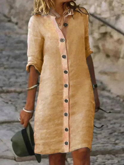 Elegant Ladies Classic Front Button Dress