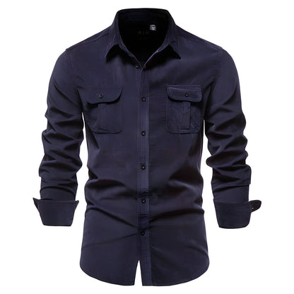 Men's Work Shirt - Relaxed Fit with Pocket Details