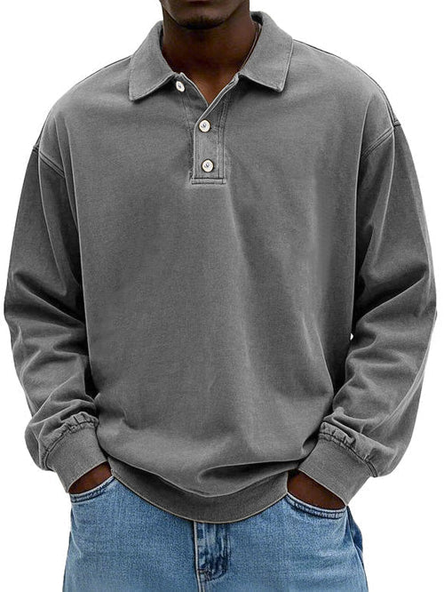 Casual Mens Long Sleeve Polo Shirt