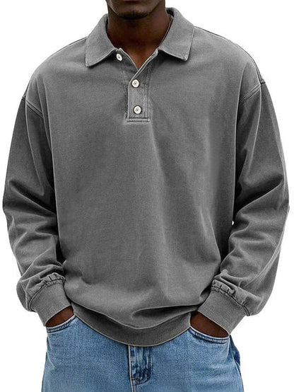 Casual Mens Long Sleeve Polo Shirt