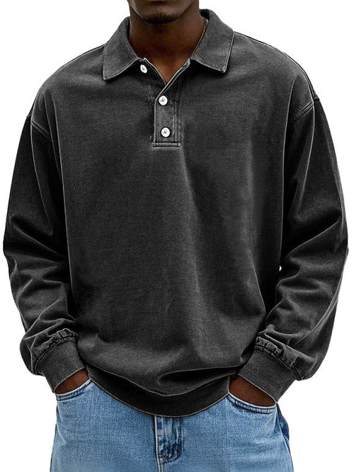 Casual Mens Long Sleeve Polo Shirt
