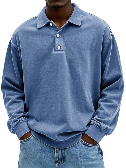 Casual Mens Long Sleeve Polo Shirt - ModishWorld