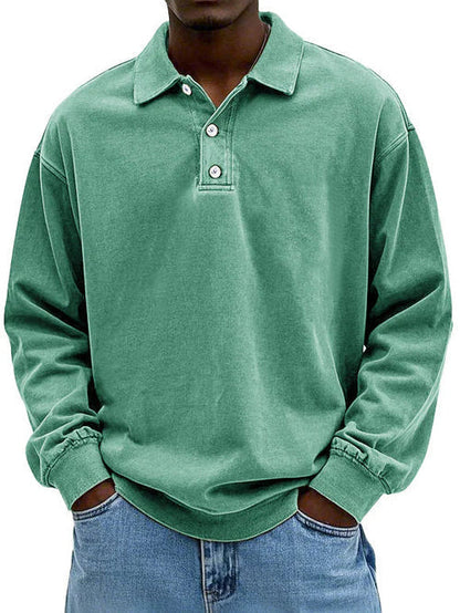 Casual Mens Long Sleeve Polo Shirt
