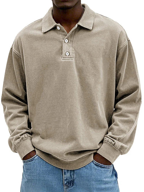 Casual Mens Long Sleeve Polo Shirt