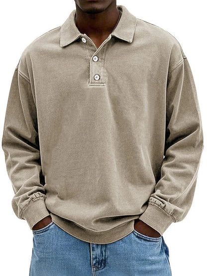 Casual Mens Long Sleeve Polo Shirt