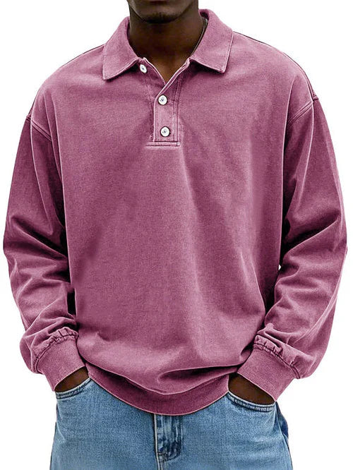 Casual Mens Long Sleeve Polo Shirt