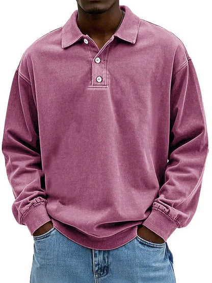 Casual Mens Long Sleeve Polo Shirt