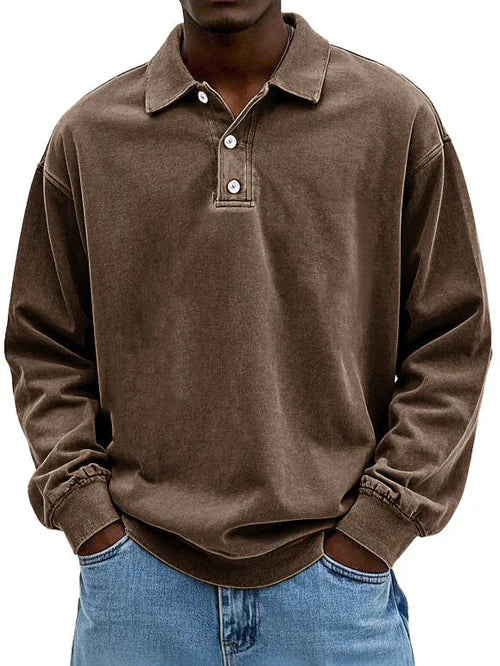 Casual Mens Long Sleeve Polo Shirt