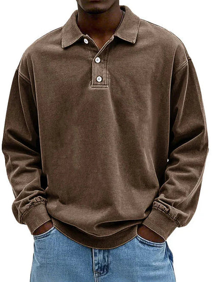 Casual Mens Long Sleeve Polo Shirt