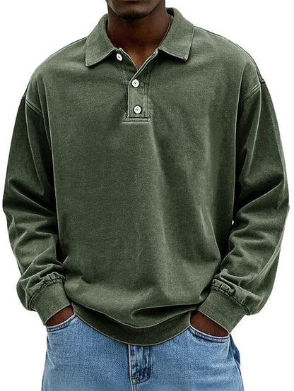 Casual Mens Long Sleeve Polo Shirt