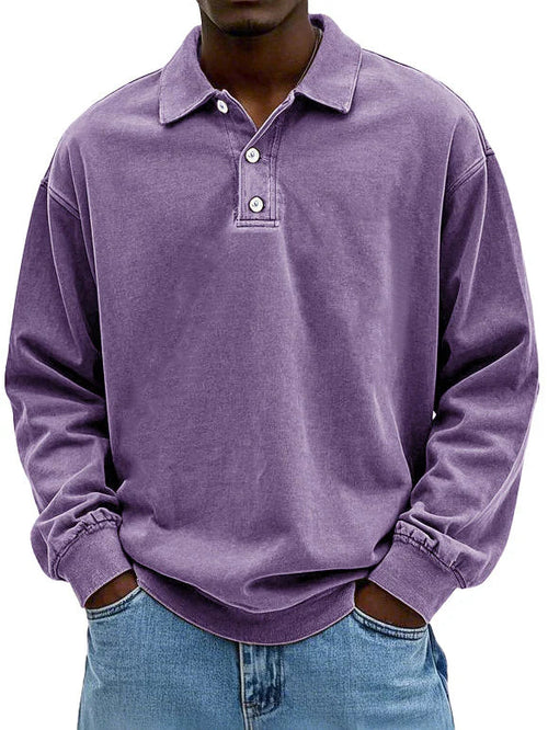 Casual Mens Long Sleeve Polo Shirt