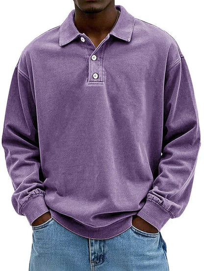 Casual Mens Long Sleeve Polo Shirt