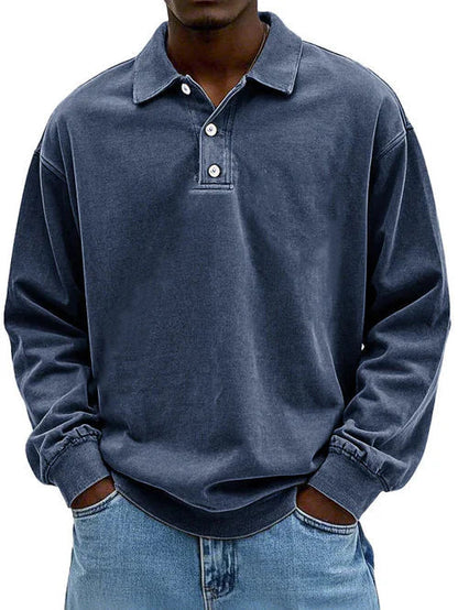 Casual Mens Long Sleeve Polo Shirt