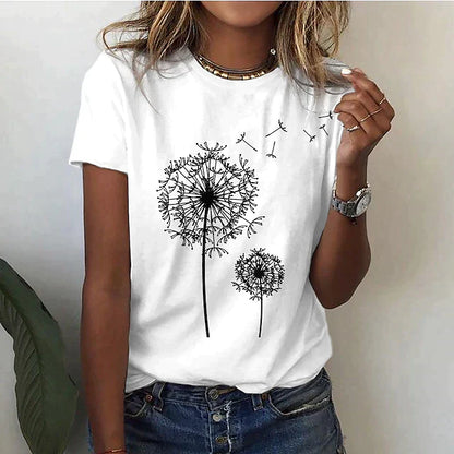 Relaxed Fit Floral Womens Tee Shirt