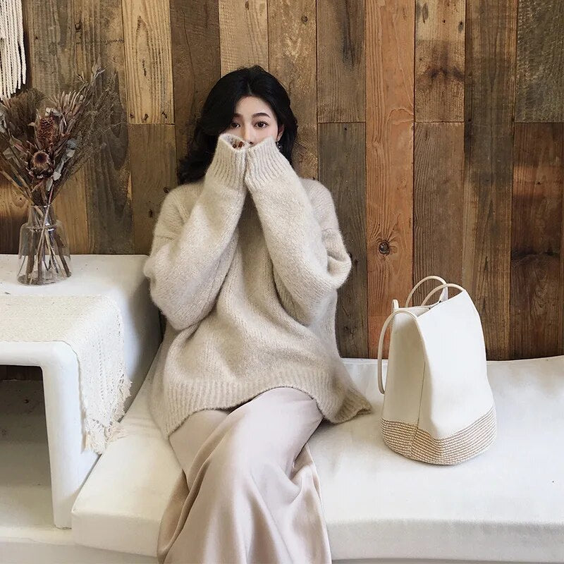 Comfortable Large Knit Sweater for Women