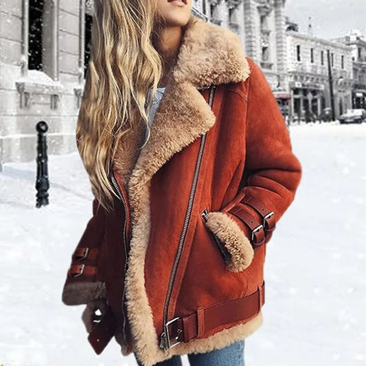 Warm Faux Fur Pilot Jacket for Women - ModishWorld