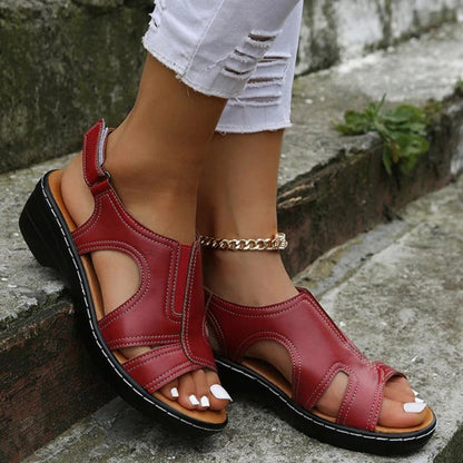 Relaxing Cushion Wedge Cutout Sandals for Women
