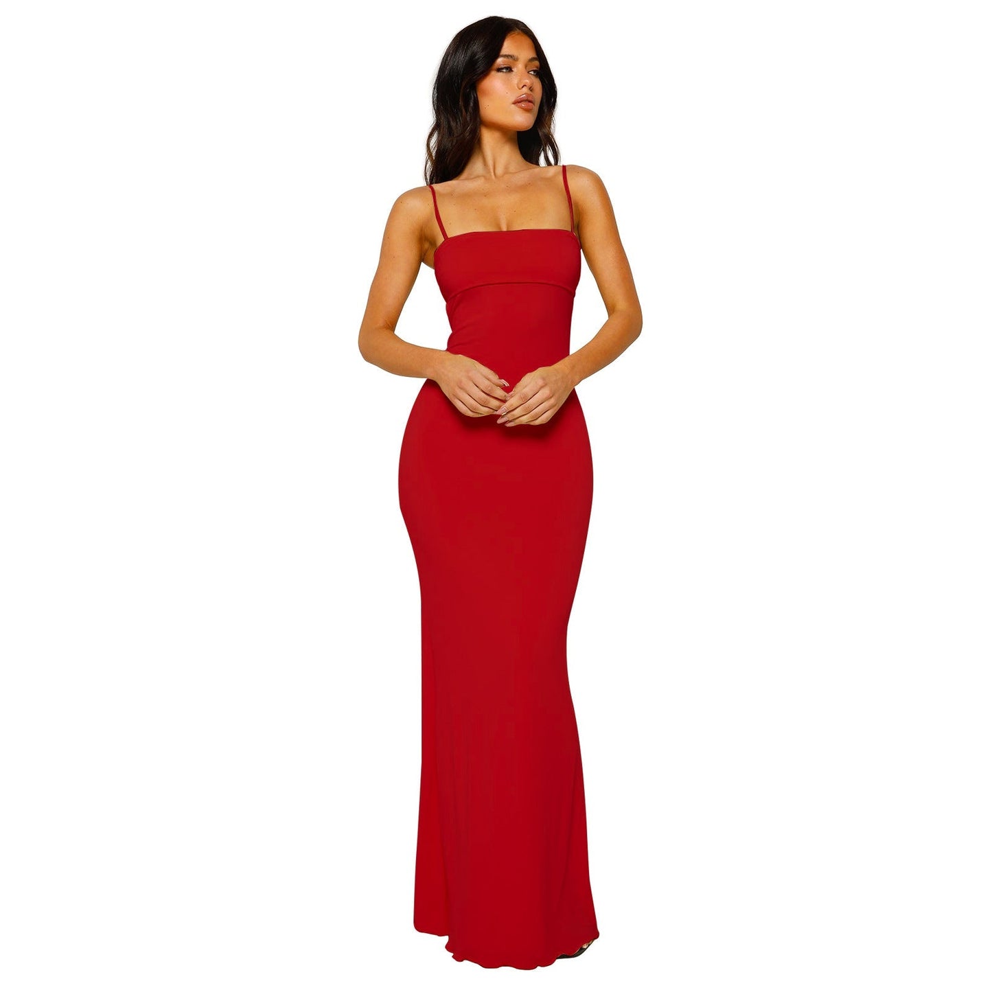 Chic Sleeveless Floor Length Dress for Ladies