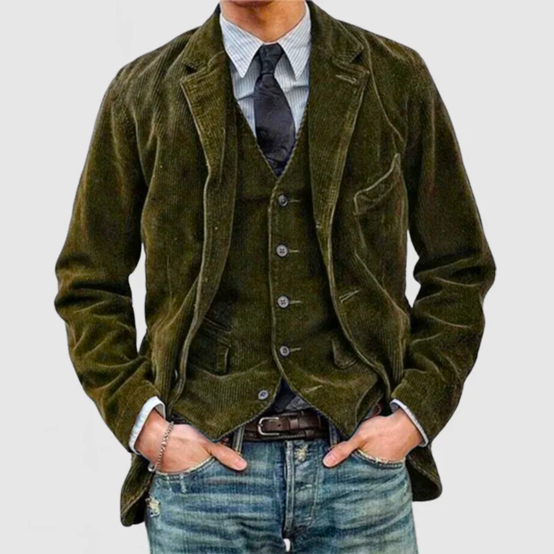 Classic Fit Blazer with Button Closure