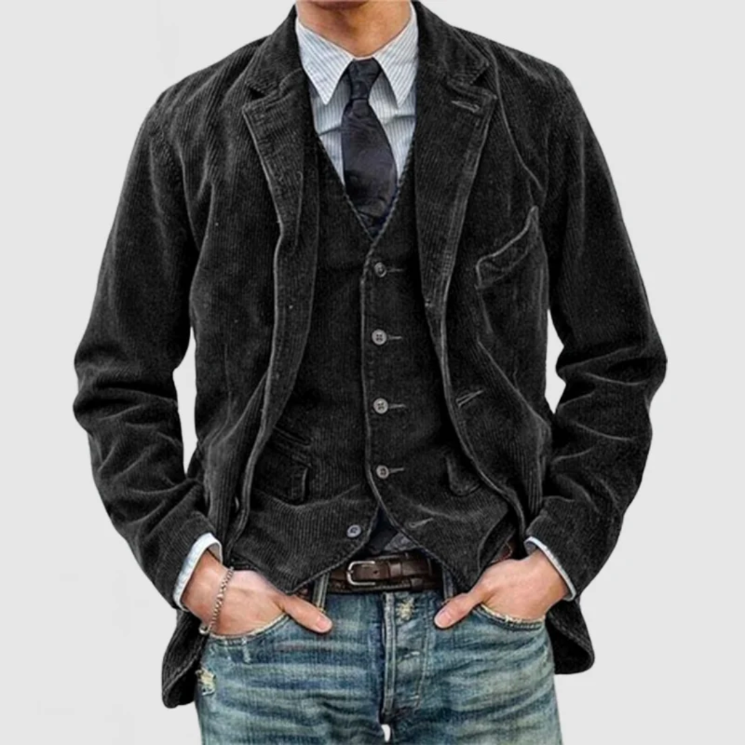 Classic Fit Blazer with Button Closure - ModishWorld