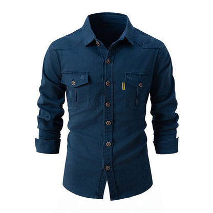 Relaxed Fit Cargo Shirt with Button Front