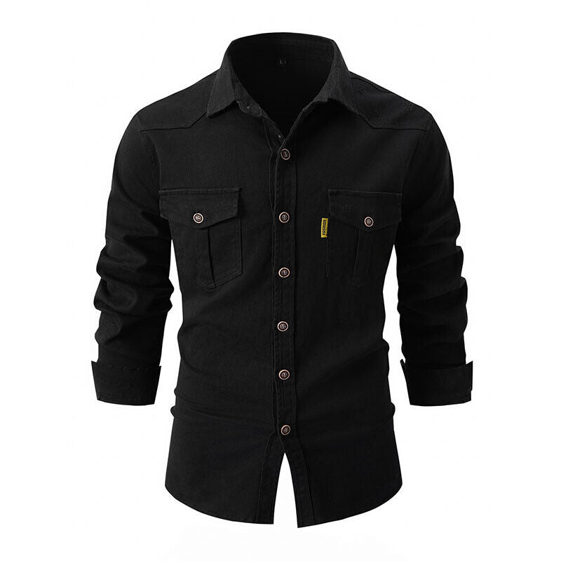 Relaxed Fit Cargo Shirt with Button Front