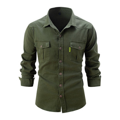 Relaxed Fit Cargo Shirt with Button Front