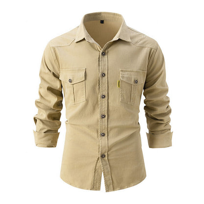 Relaxed Fit Cargo Shirt with Button Front