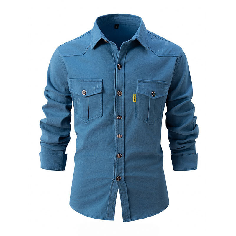 Relaxed Fit Cargo Shirt with Button Front