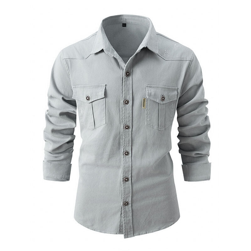 Relaxed Fit Cargo Shirt with Button Front - ModishWorld