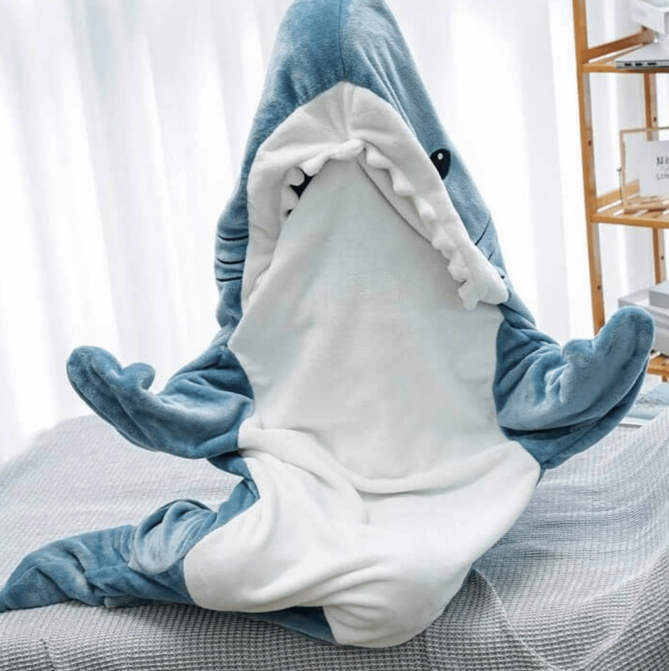 Comfy Navy Shark Jumpsuit - Soft Hooded Onesie - ModishWorld