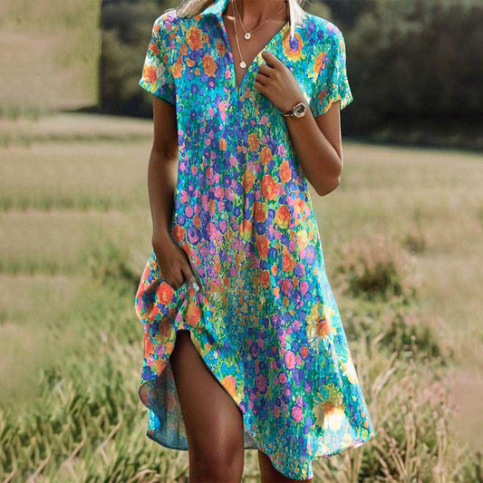 Vibrant Floral Sundress for Ladies - ModishWorld