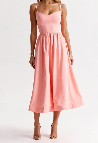 Ladies Formal Midi Dress for Wedding Guests