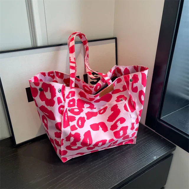 Large Leopard Print Tote Handbag