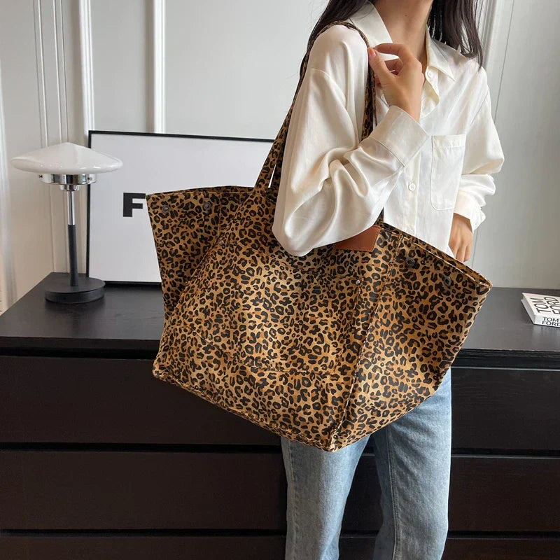 Large Leopard Print Tote Handbag - ModishWorld
