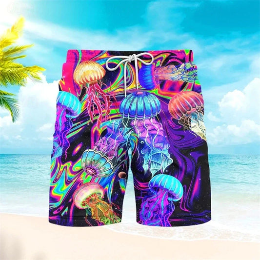 Colorful Striped Beach Swim Shorts for Men - ModishWorld