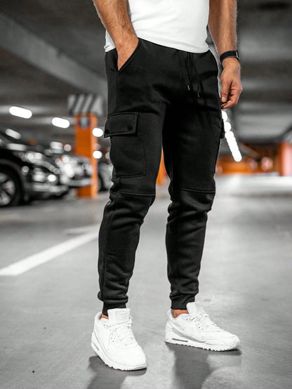 Relaxed Fit Cargo Pants with Elastic Waist