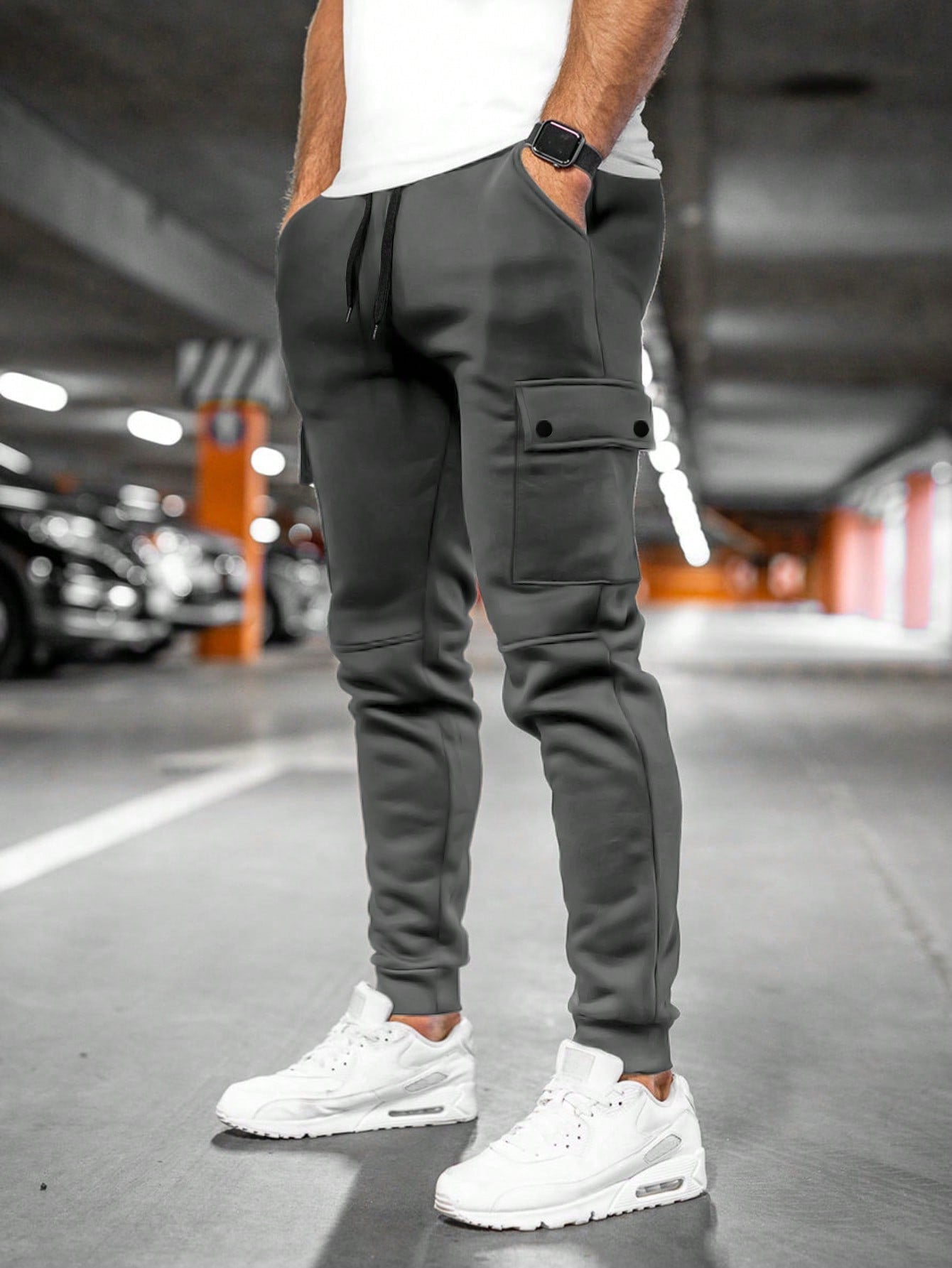 Relaxed Fit Cargo Pants with Elastic Waist - ModishWorld