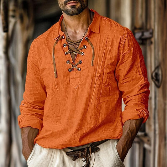 Classic Cotton Mens Long Sleeve Shirt - ModishWorld